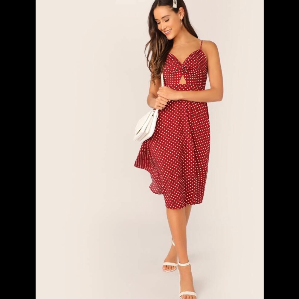 NWOT Shein red and white polka dot dress - Picture 5 of 16